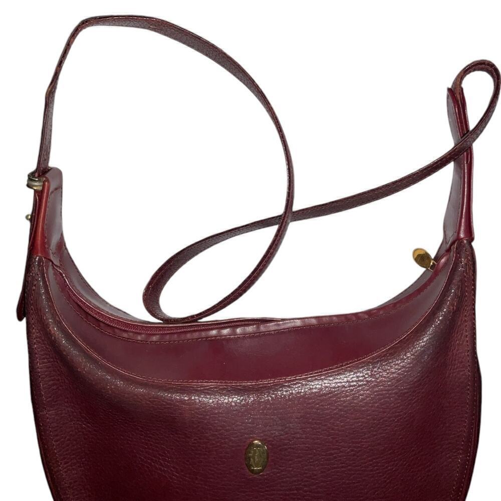 CARTIER Must De Vintage Bordeaux Pebbled Leather Shoulder Bag - Picture 11 of 14